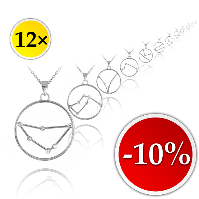 MINET Sada 12 ks náhrdelníků Stars znamení - SLEVA 10%