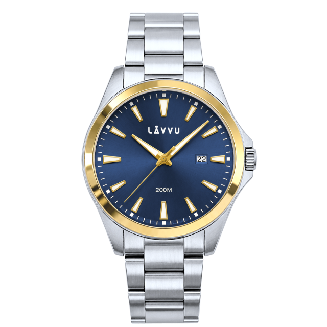 LAVVU 20 ATM Pánské hodinky ISBRYDER Gold-blue