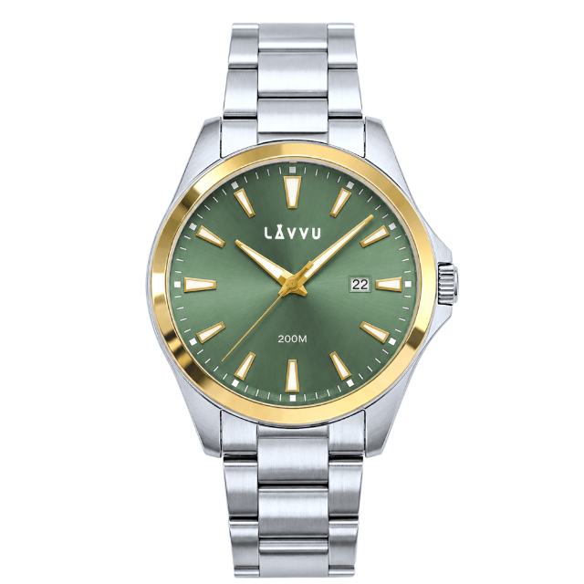 LAVVU 20 ATM Pánské hodinky ISBRYDER Gold-green