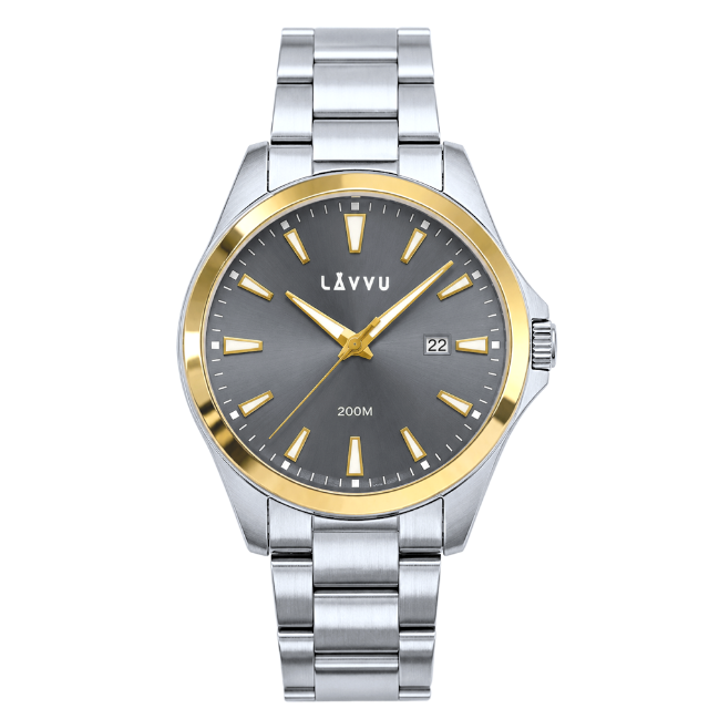 LAVVU 20 ATM Pánské hodinky ISBRYDER Gold-grey