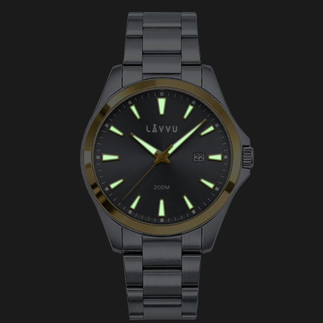 LAVVU 20 ATM Pánské hodinky ISBRYDER Gold-grey