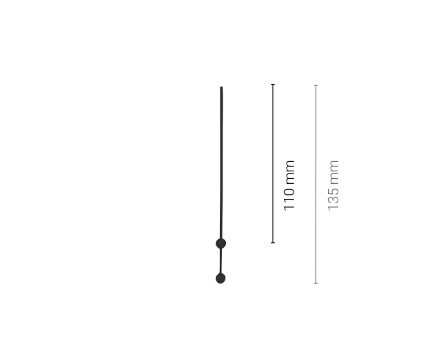 Černá sekundová ručička 110 mm