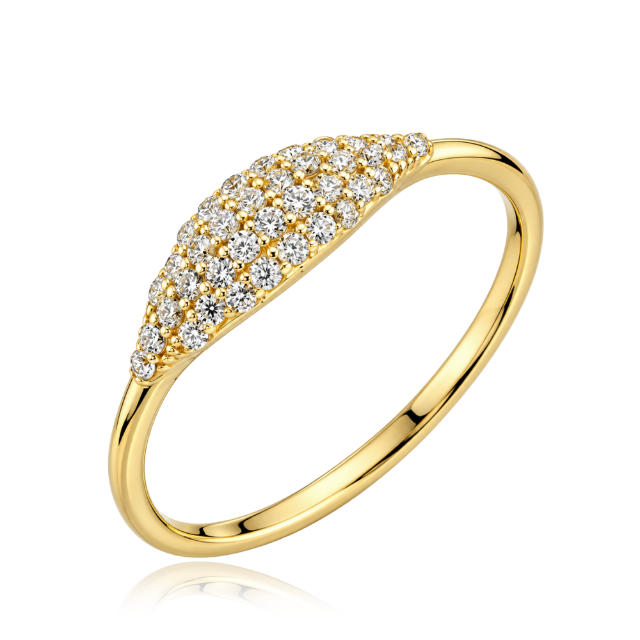 MINET Elegantní zlatý prsten se zirkonem Au 585/1000 vel. 53 - 1,65g