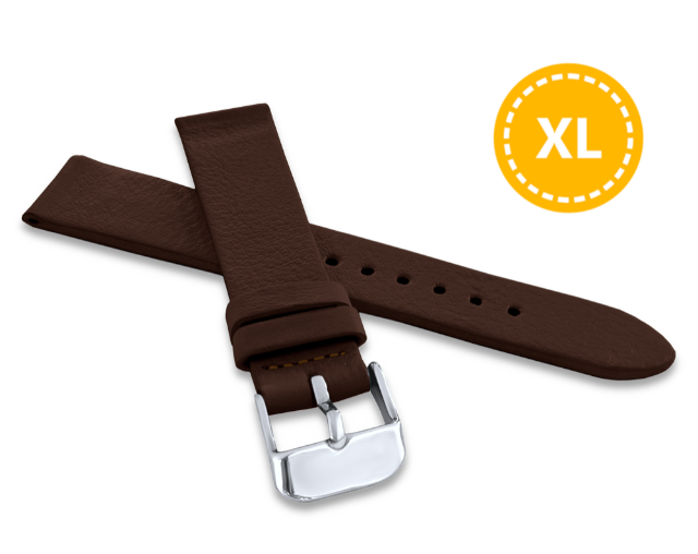 MINET XL Dark brown leather strap AGRA made of luxury TOP GRAIN Leather - 14 - XL
